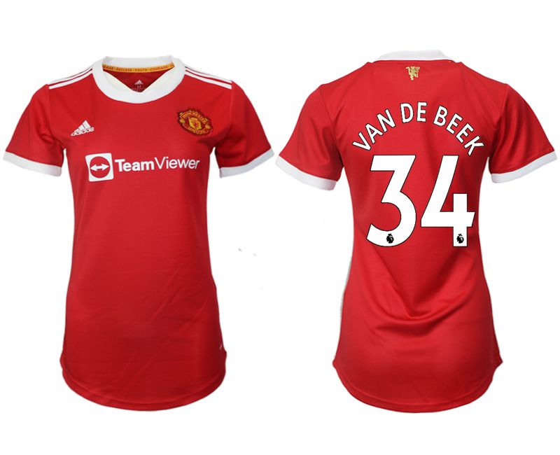 Women 2021-2022 Club Manchester United home aaa version red #34 Soccer Jerseys->women soccer jersey->Women Jersey